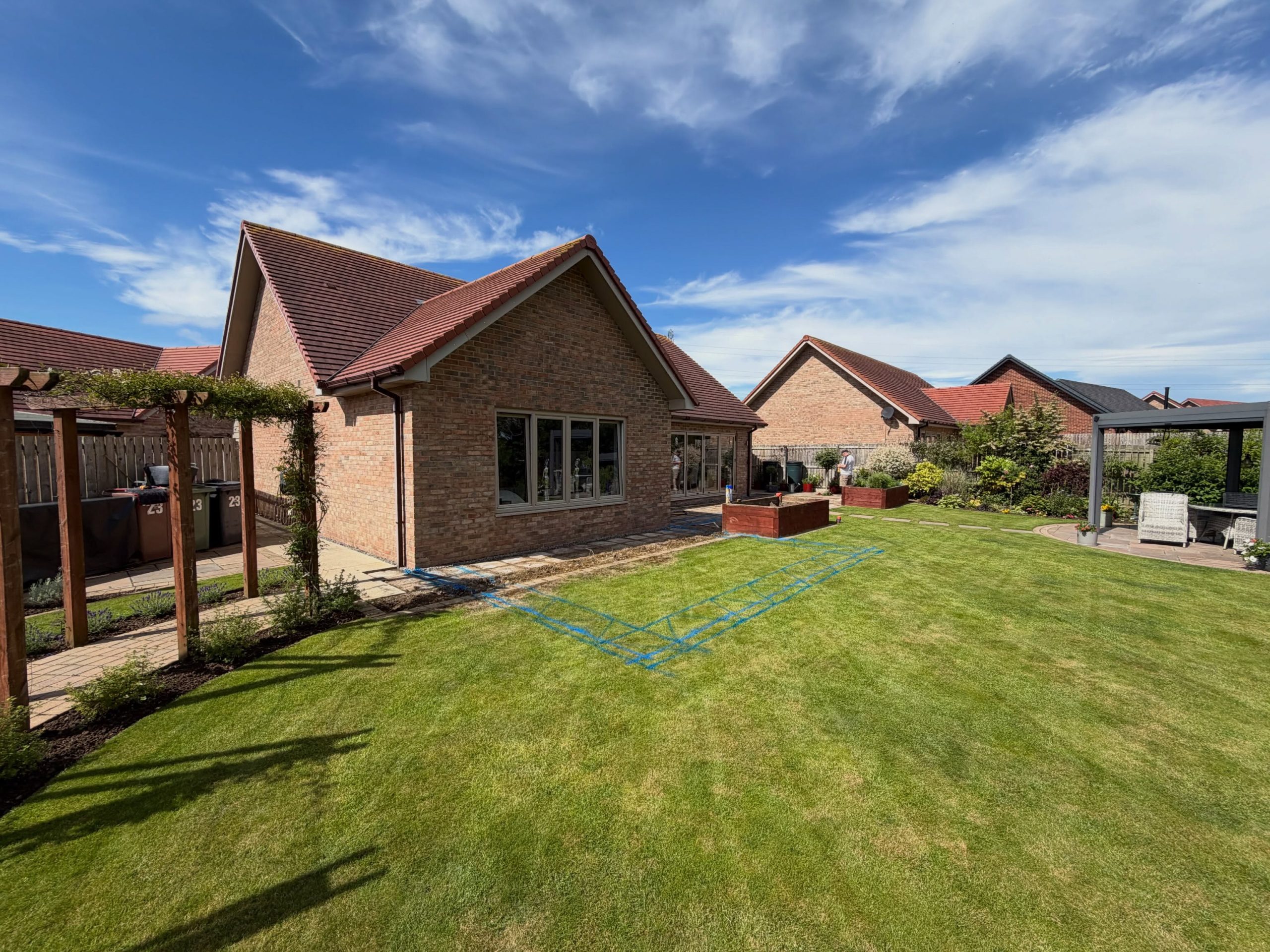 Completed house extension with traditional hipped roof in Hartlepool